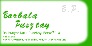 borbala pusztay business card